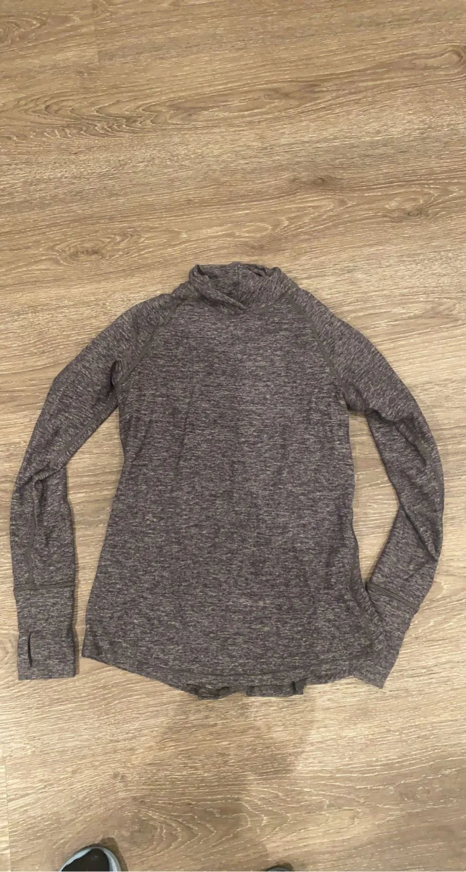 Warm Your Core Long Sleeve Tee Heathered Black - Image 7