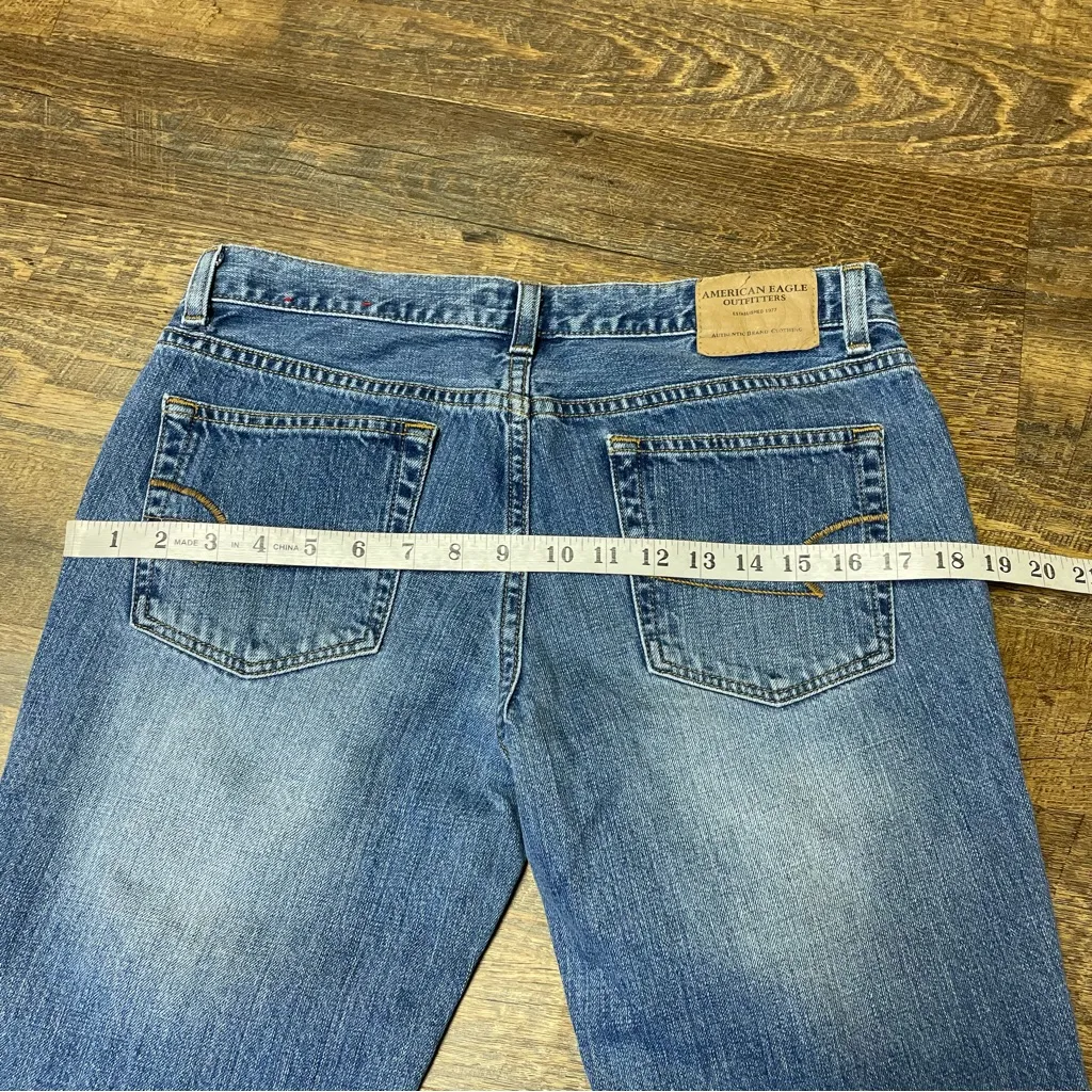 Vintage 90s American Eagle Bootcut Flare Jeans Womens 8 Cotton Blue Denim - Image 7