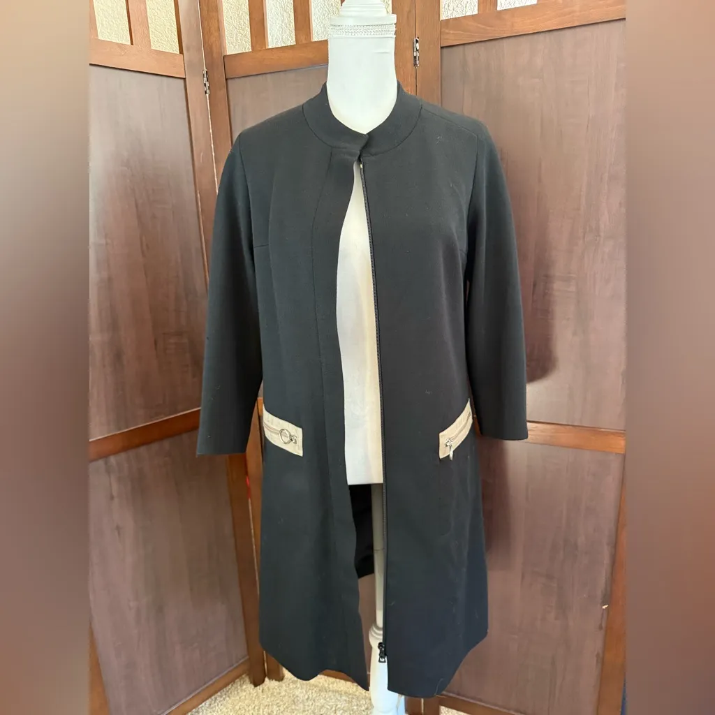 VINTAGE 70’s Saint Joseph by‎ Cezar wool coat. Black Size 6 - Image 2