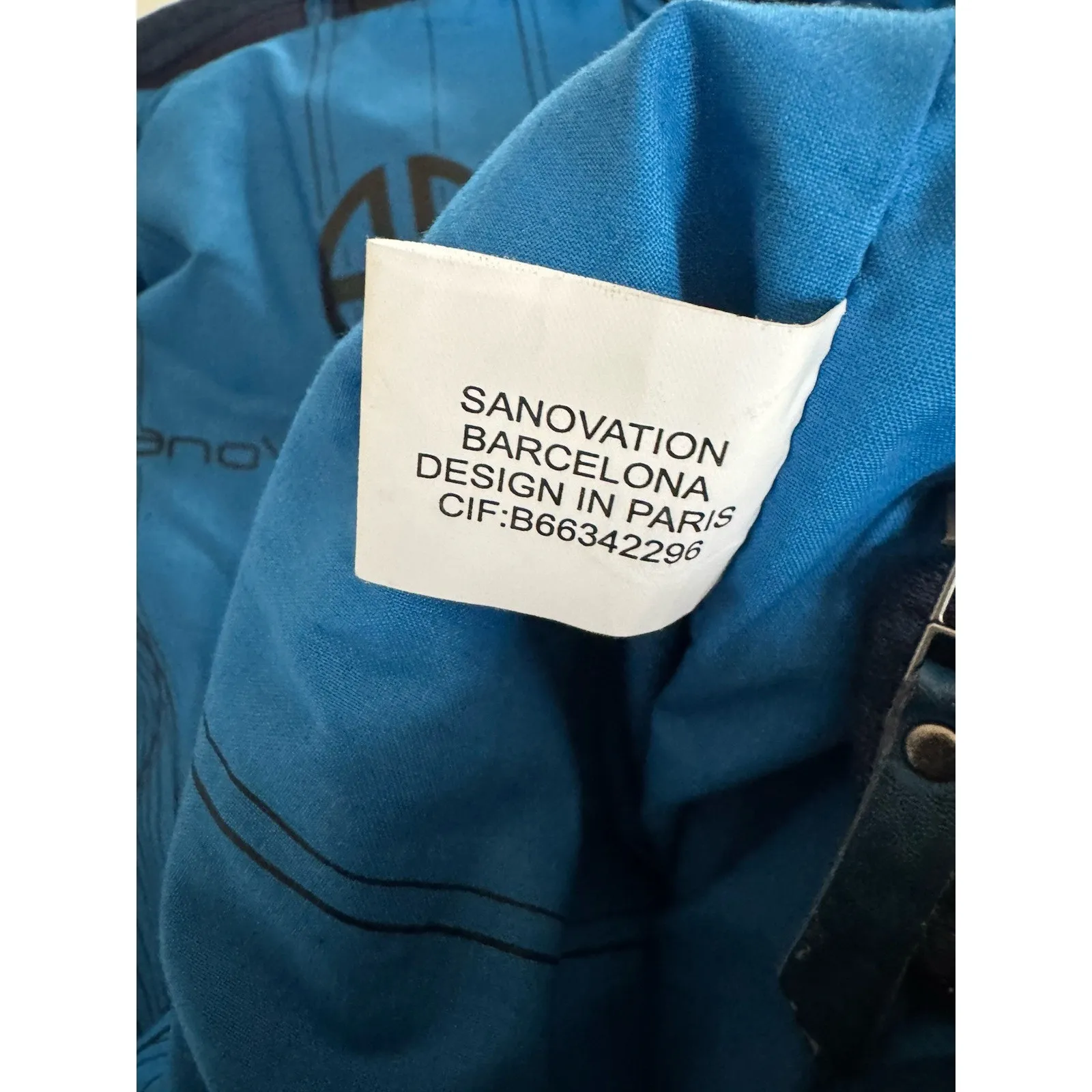 Sanovation Barcelona Blue 100% Sheep Skin Leather Bomber Jacket Women’s Small - Image 10