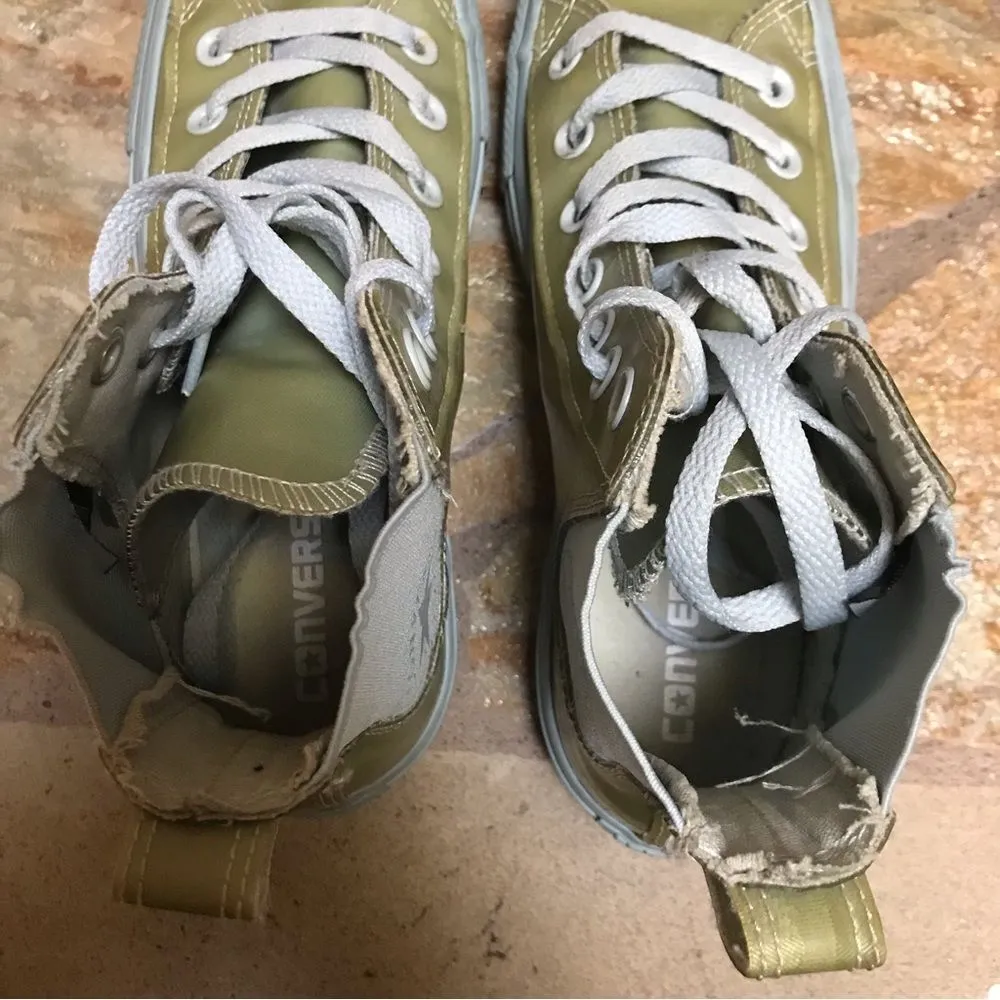 Converse All Star High Tops Rubber Waterproof Shoes sneakers 8 Blue Green - Image 9