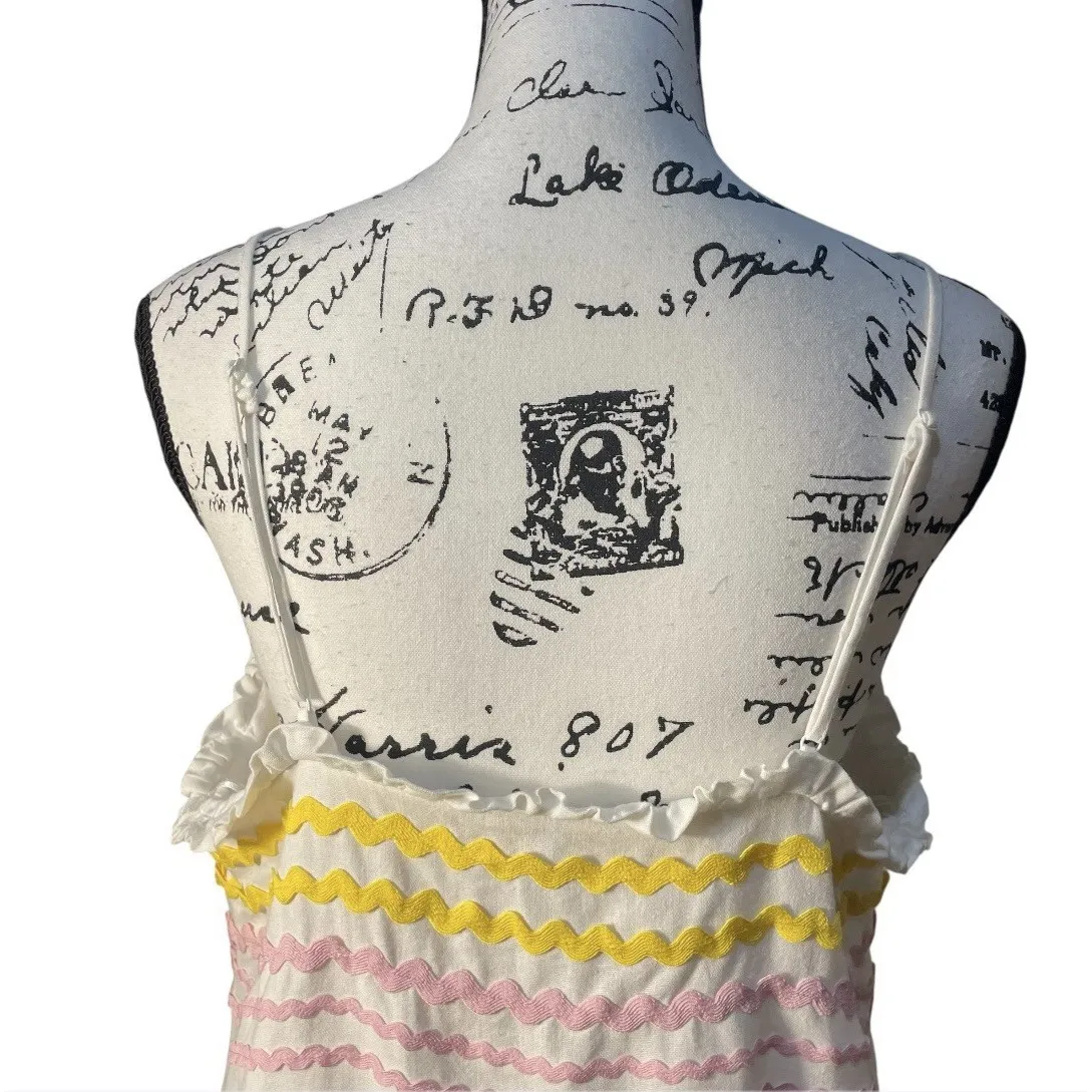 Lisa‎ Marie Fernandez x Target Women's Dress Boho Spanish Ric Rac Trim Large White - Image 9