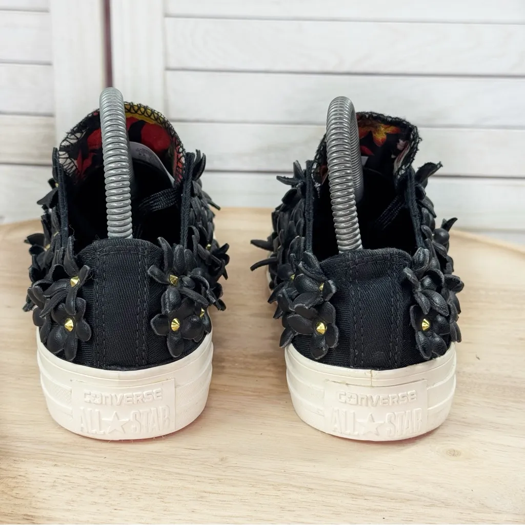Converse Pat Bo Classic OX 3D Laser Cut Flowers Low Top Sneakers Black‎ 6.5 - Image 6