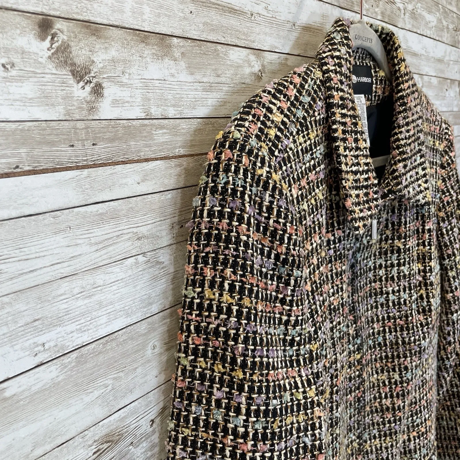 Vintage Sag Harbor Womens 18 Blazer‎ Tweed Pastel Confetti Jacket Full Zip - Image 3