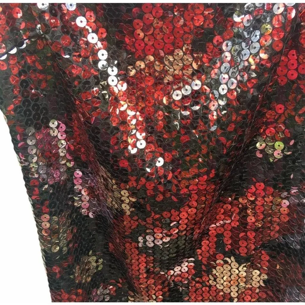 Express Red Black Sequins Body Con Mini Dress size 1/2 - Image 2