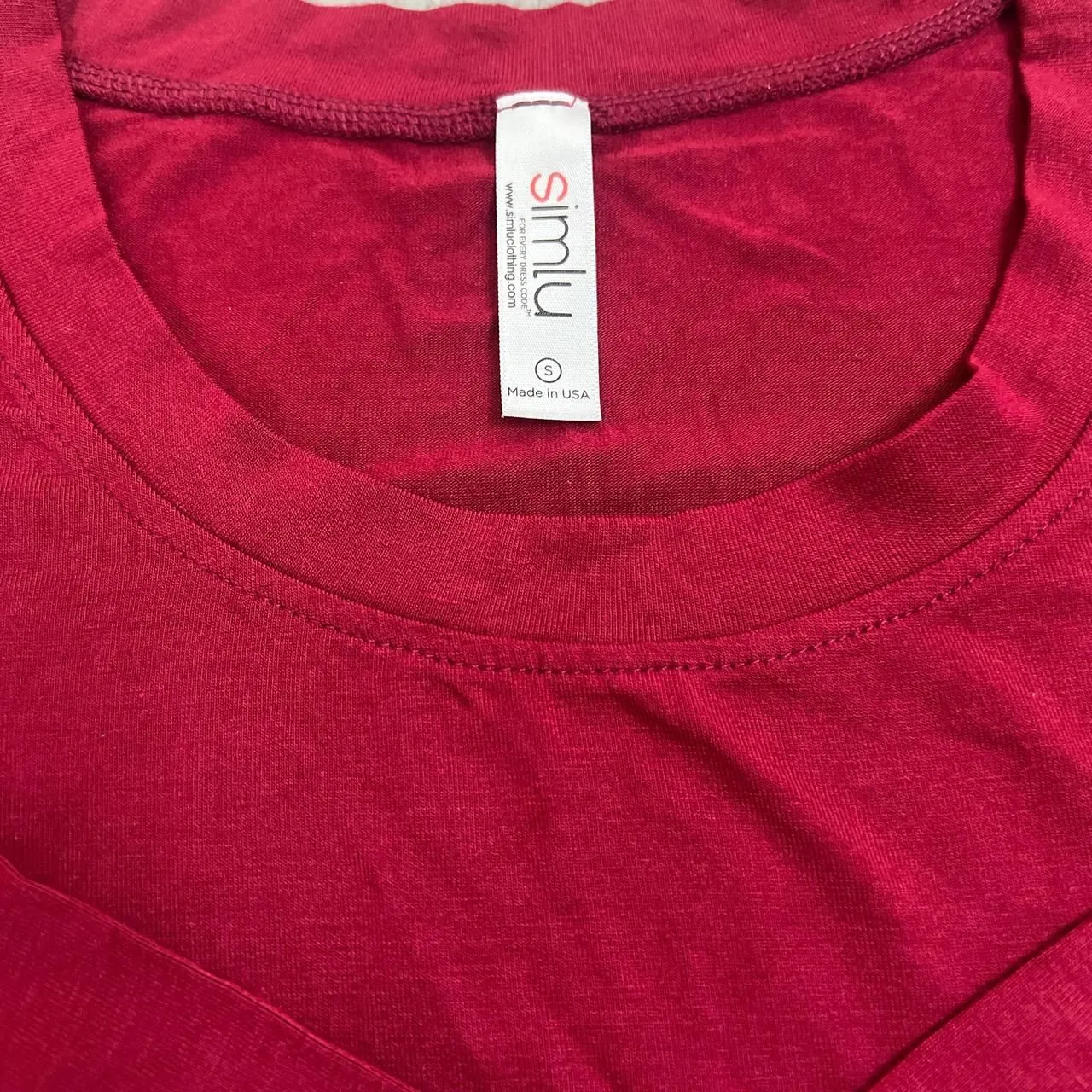 Cropped Long Sleeve TShirt Red Size Small - Image 2
