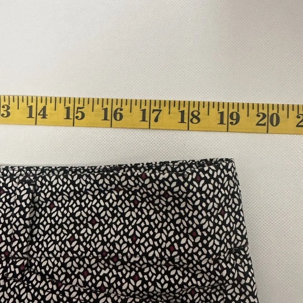 LOFT Outlet Pants Womens 14 Floral Original Crop Mid Rise Stretch Flat Front Black - Image 5