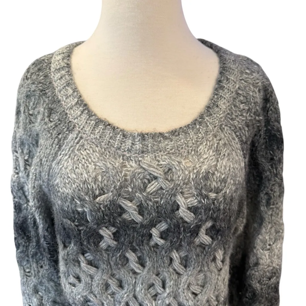 Sundance Gradient Gray Wool Blend Knit Sweater Size Large - Image 2
