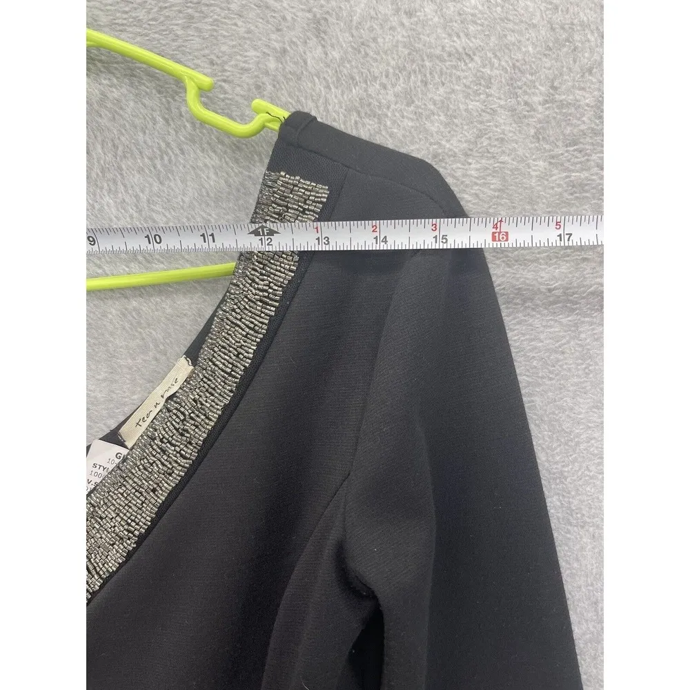 Tea n Rose Women's Dress Fitted Long Sleeve Beaded V Neck Black Size Small - Image 9