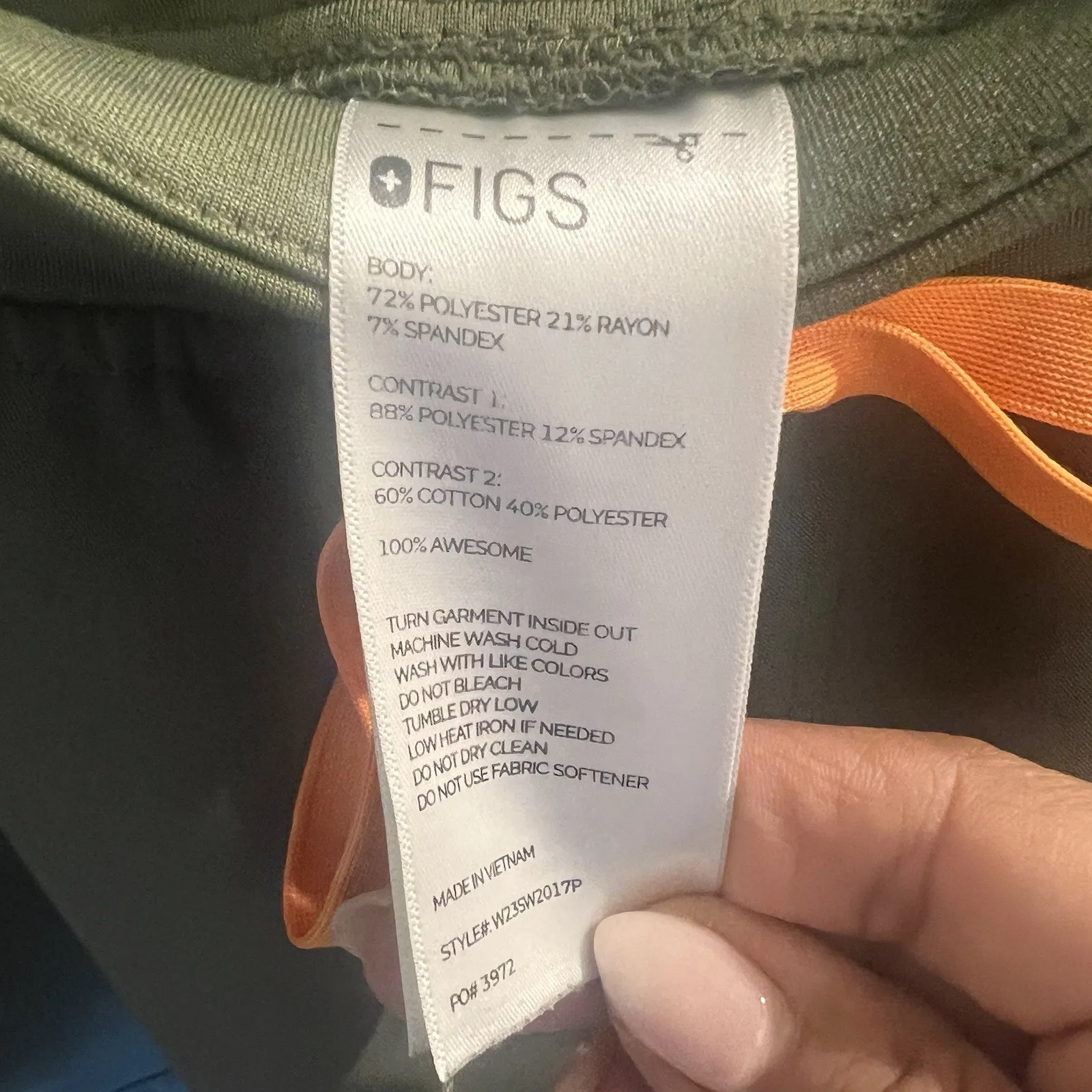 FIGS  Technical Collection Joggger Pants Size XS Olive Green Zipper Pockets Work - Image 8