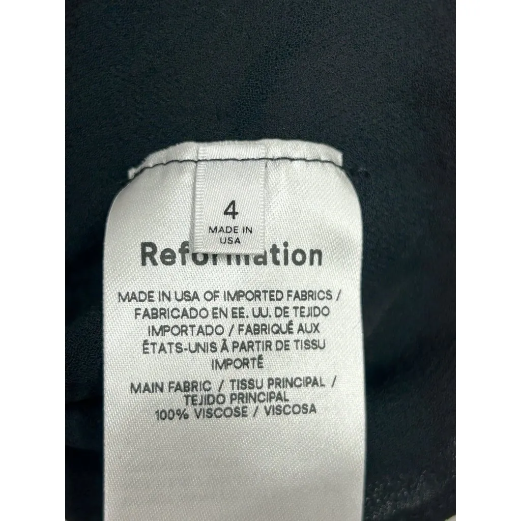 Reformation Juni Polka Dot Dress Size 4 Black White Puff Sleeve Mini Bodycon - Image 8