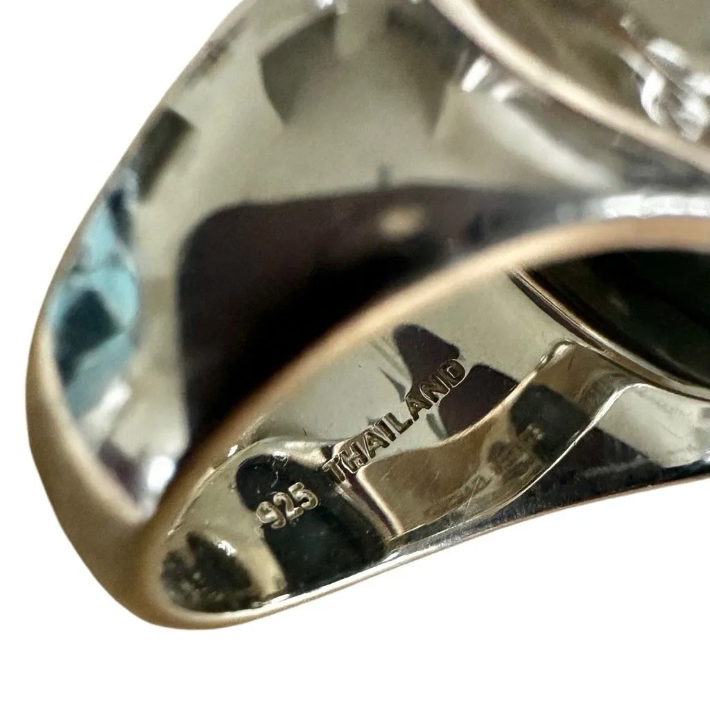 Michael Dawkins Sterling Silver Black Druzy Quartz Statement Ring - Image 8