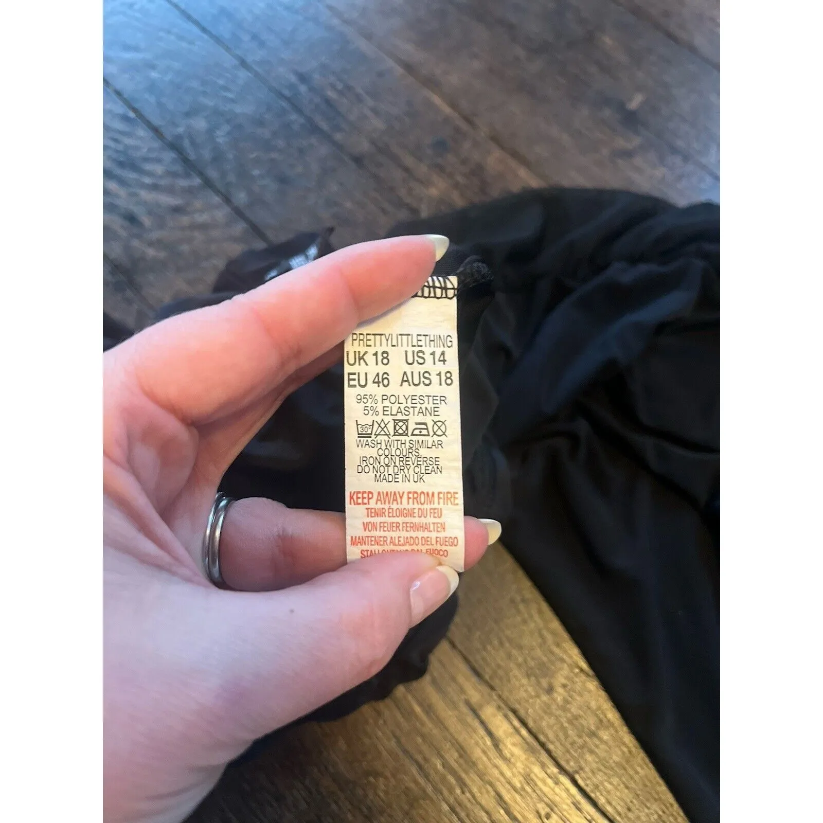 Black Sheer Ruched Mesh Pants Pretty Little Thing EUC Size 14 Club Wear - Image 7