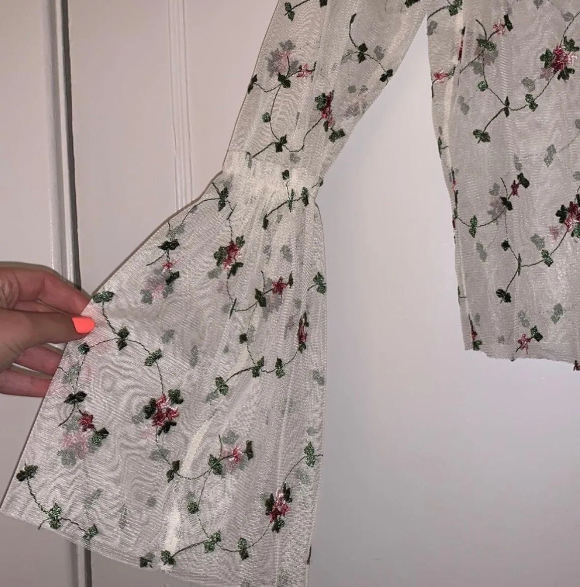 Ro & De sheer mesh floral patterned top - Image 2