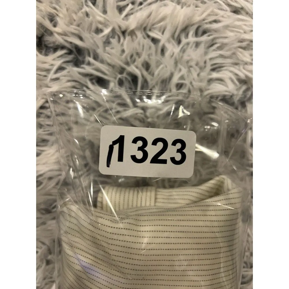 Crosby. Cream Gray Pinstripe Belted Pleated High Waist‎ Paperbag Shorts Size 10 - Image 9