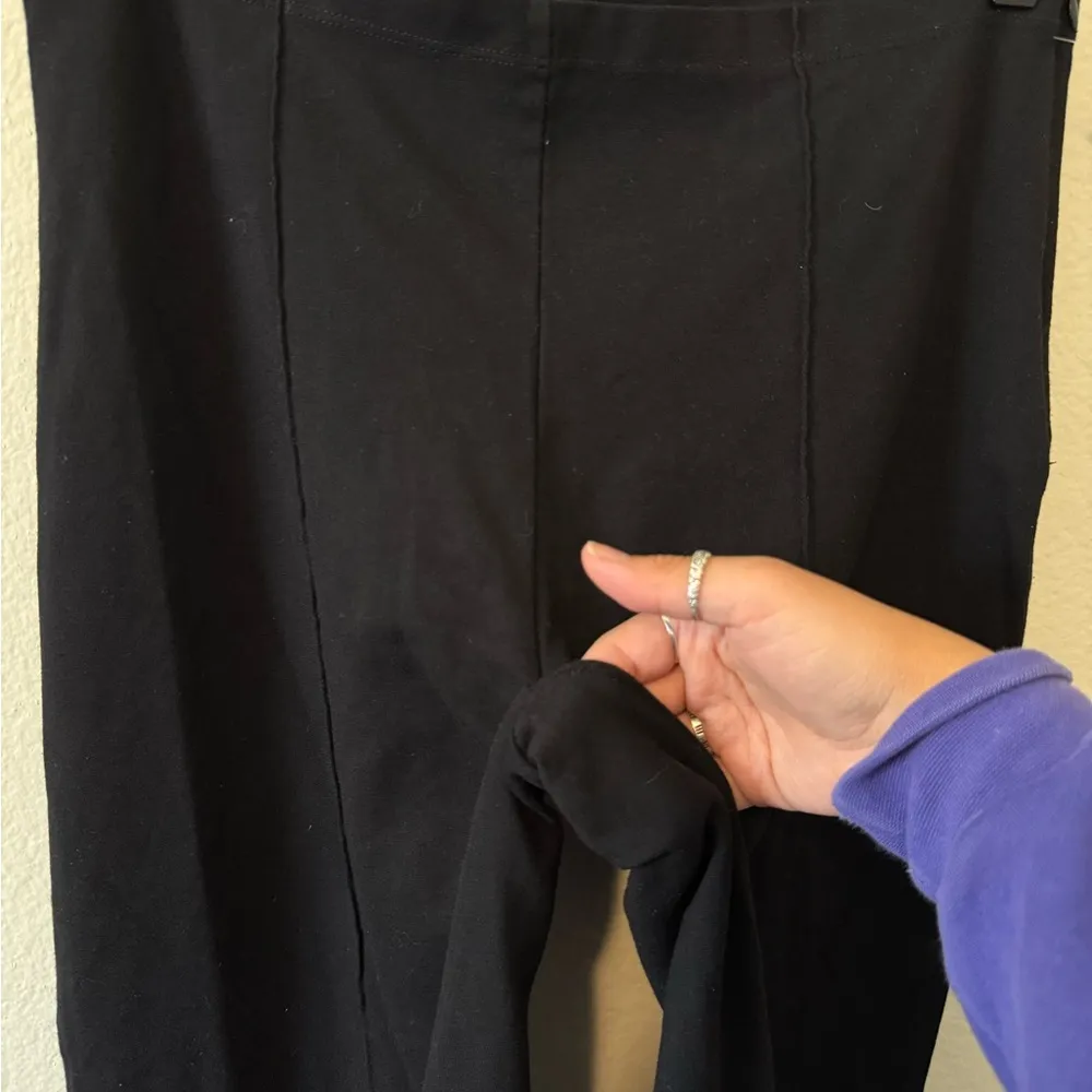 Riley Rader Los Angeles Womens 1+ BLACK PONTE KNIT WIDE LEG PANT CROPPED Size undefined - Image 3