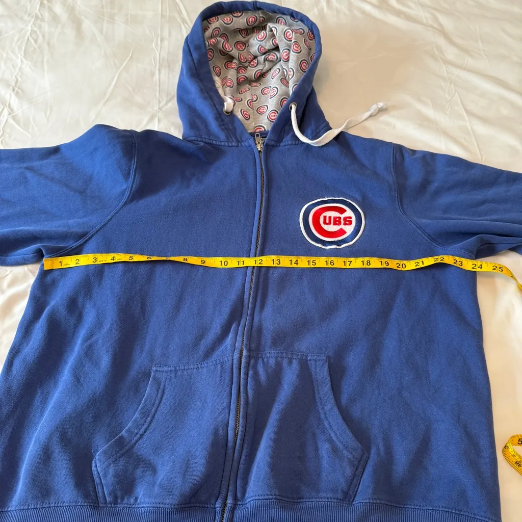 Chicago Cubs baseball SIZE XXL Ladies Zip Up Hoodie Blue Fleece Jacket - Image 4
