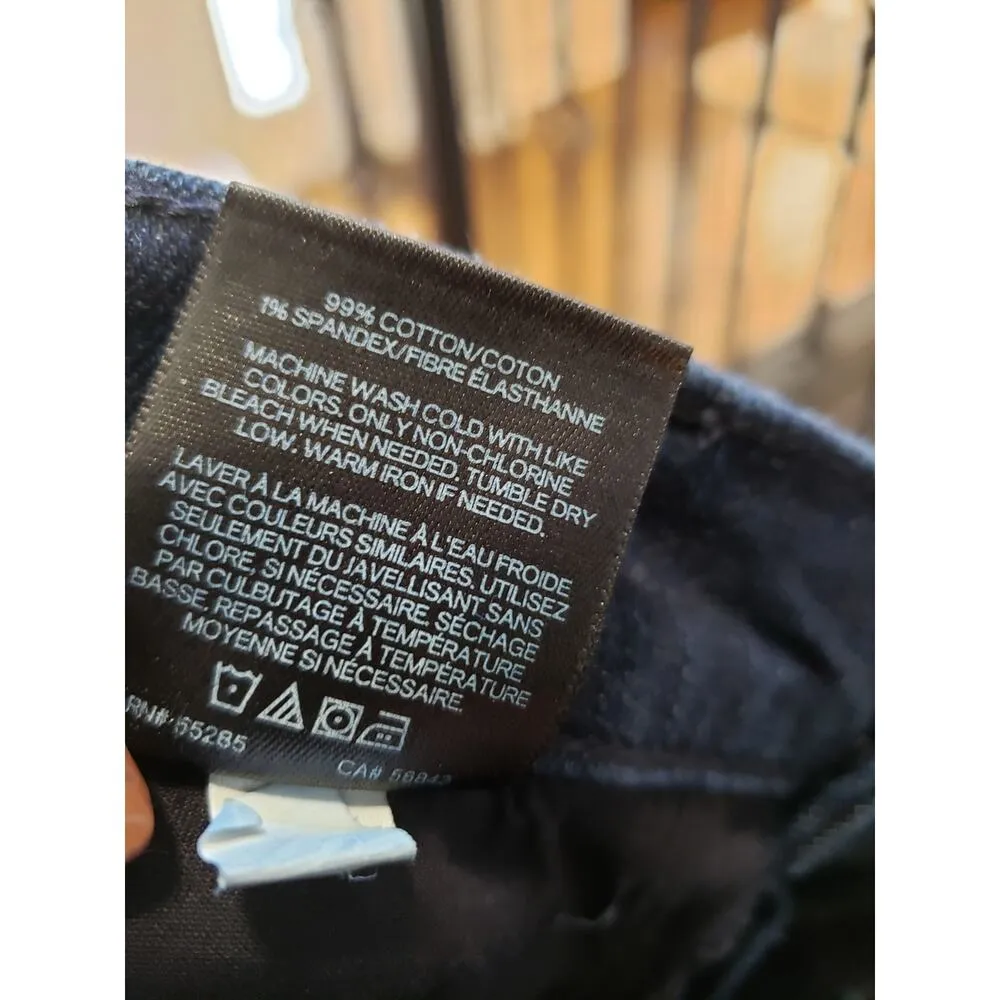 Express Jeans Slim Flare Mid Rise Dark Wash Stretch Pants Size 6 Blue Cotton - Image 5