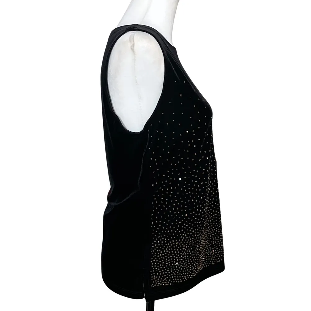 Vintage 90s NWT Black Velvet Gold Beaded Going Out Top. M/L. Fairy Whimsigoth Size L - Image 6