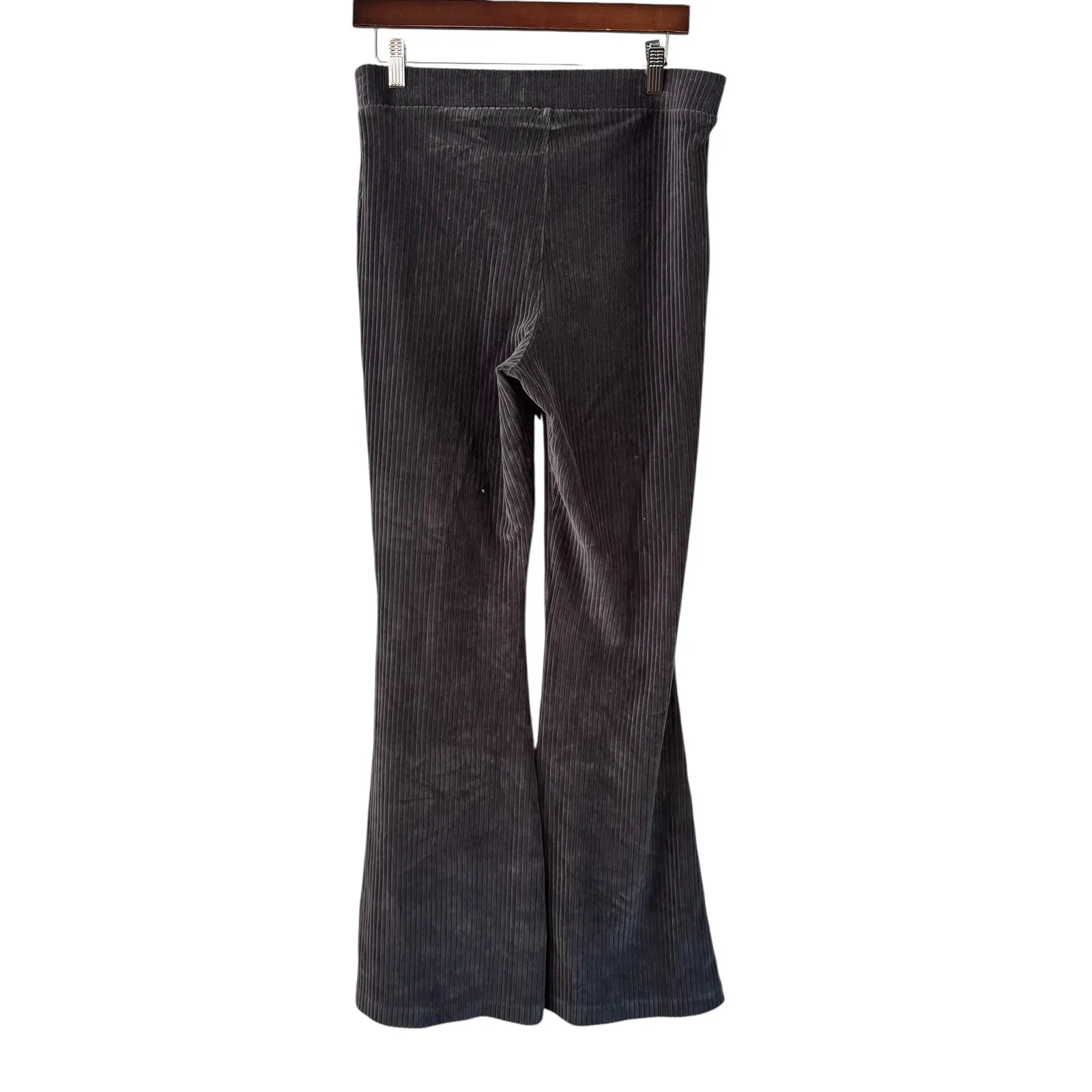 Aerie Corduroy Flare Leggings Pants Womens Large Regular Gray Casual Stretch - Image 7