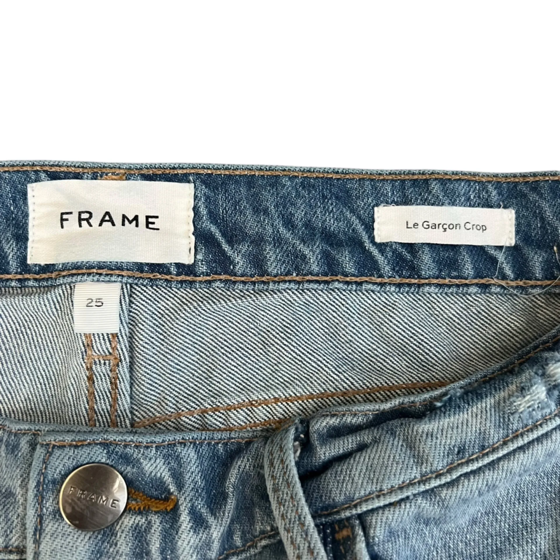 Frame Women’s Le Garcon Crop Midrise Jeans Clash Ligjt Wash Cropped Jeans 25 - Image 4