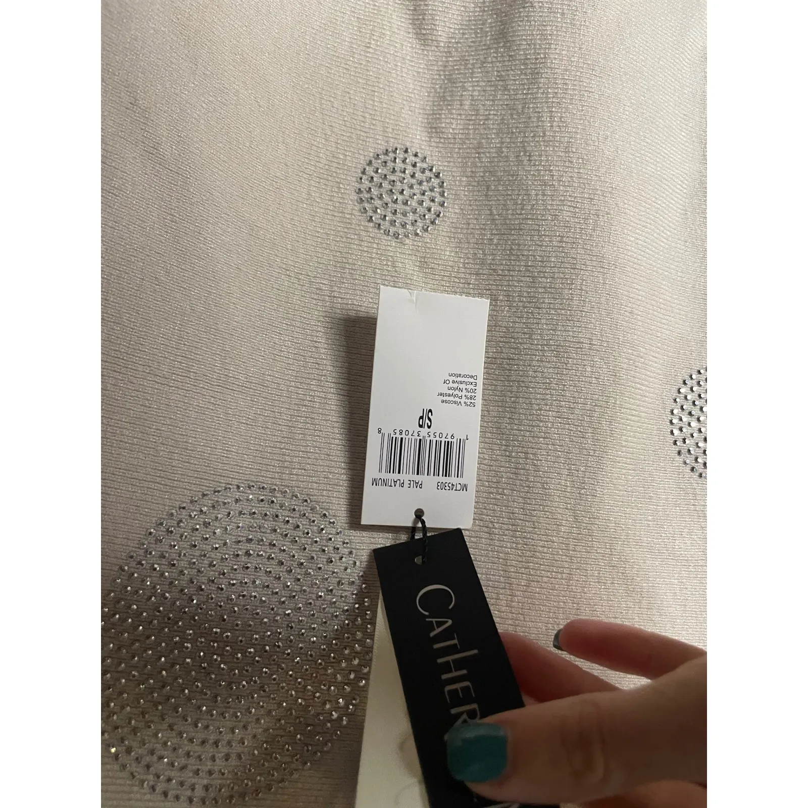 Catherine Malandrino Womens Embellished Pale Platinum Sweater Top Size S - Image 2