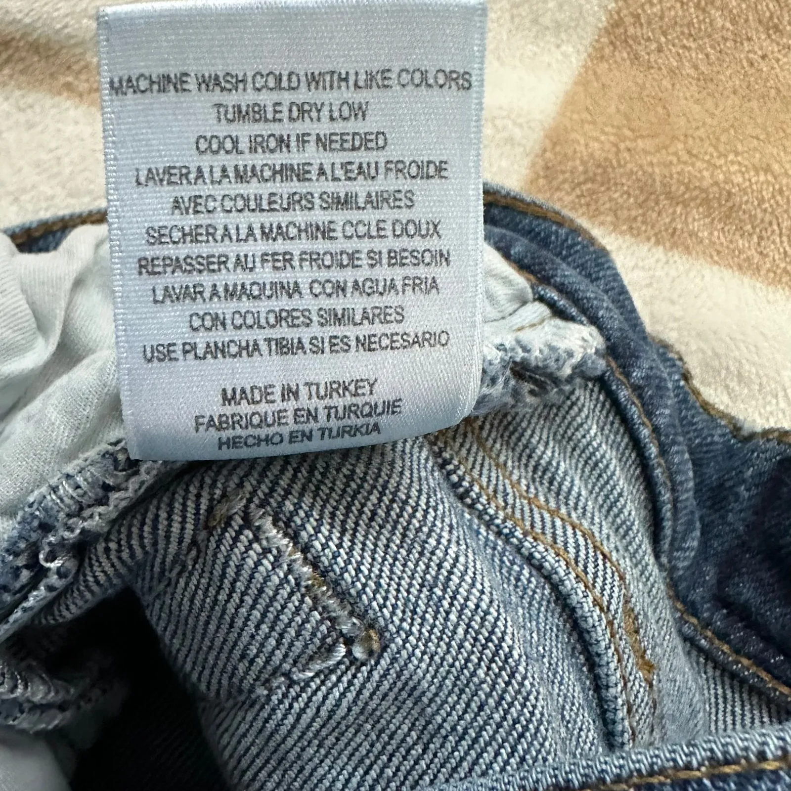 RE/DONE High Rise Ankle Crop Distressed Raw Hem Blue Jeans Size‎ 23 - Image 12