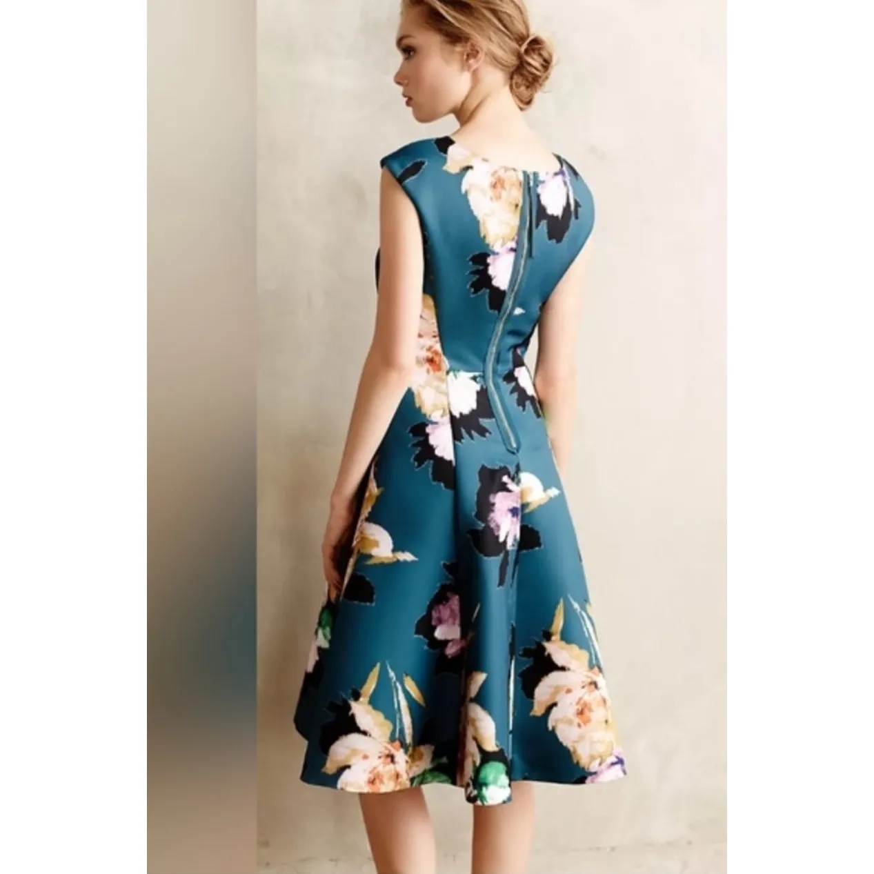 Moulinette Soeurs Floral Print Dress V Neck Sleeveless Fit &‎ Flare Size 6 - Image 9