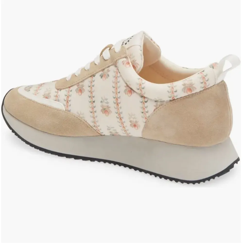 Loeffler Randall Remi Lace Up Sneakers Beige Floral 5.5 - Image 2