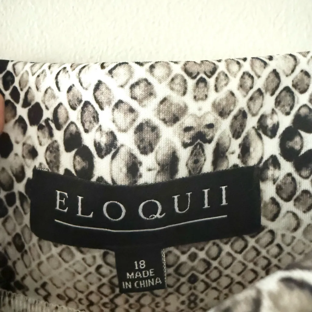 Eloquii Pull on Patterned Pencil Skirt in Black & White Snake Print- size 18 - Image 4