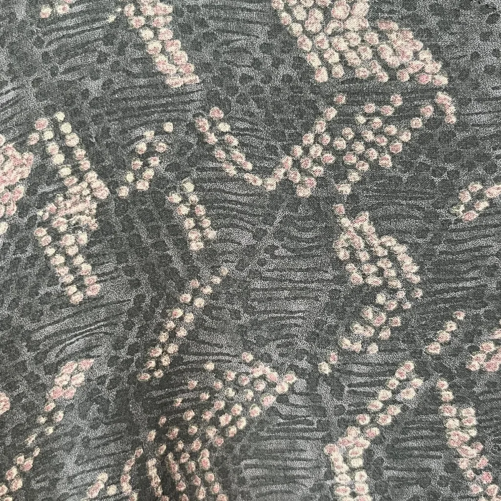 J. Jill Sz L Dark Green Stretch Top Blouse Sleeve Geometric Print Shirt Pullover Size L - Image 4