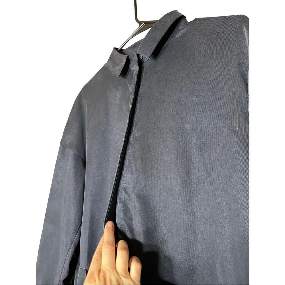 COS Oversized Minimalist Lagenlook‎ 100% Lyocell Navy Boxy Dress Sz XS - Image 5