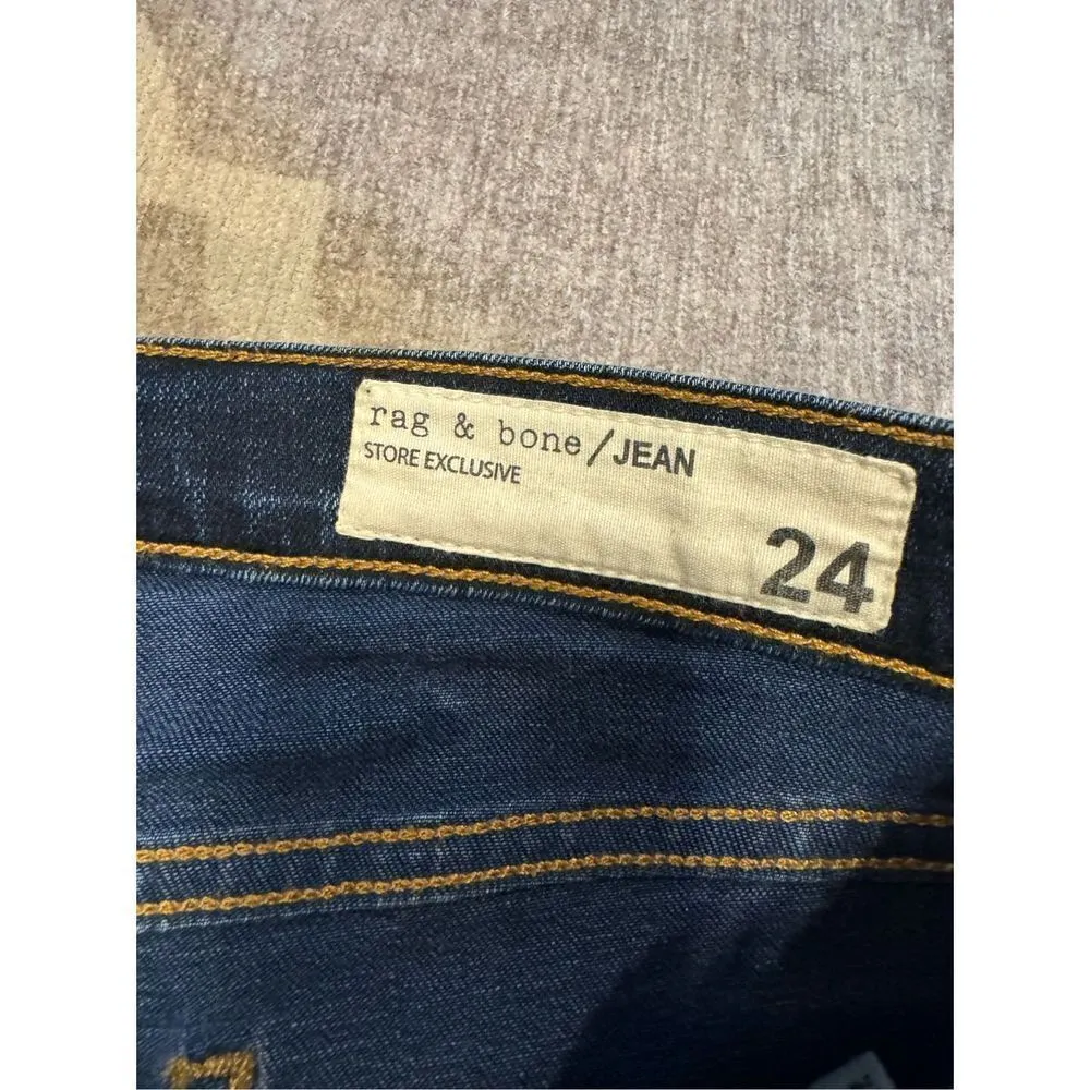 Rag & bone high rise skinny denim jeans size 24 dark wash - Image 3