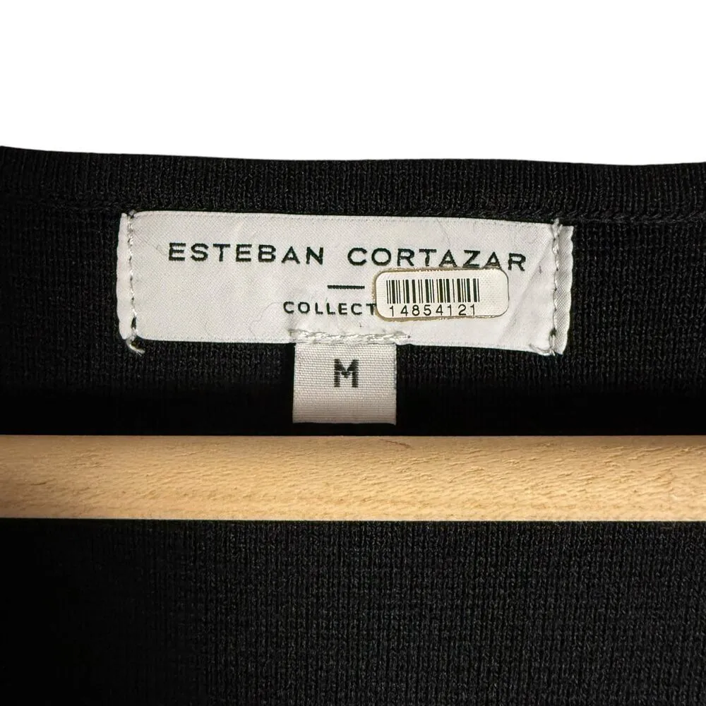 Esteban Cortazar Black Red Square Neck Knit Midi Long Sleeve Sweater Dress Sz M Size M - Image 10