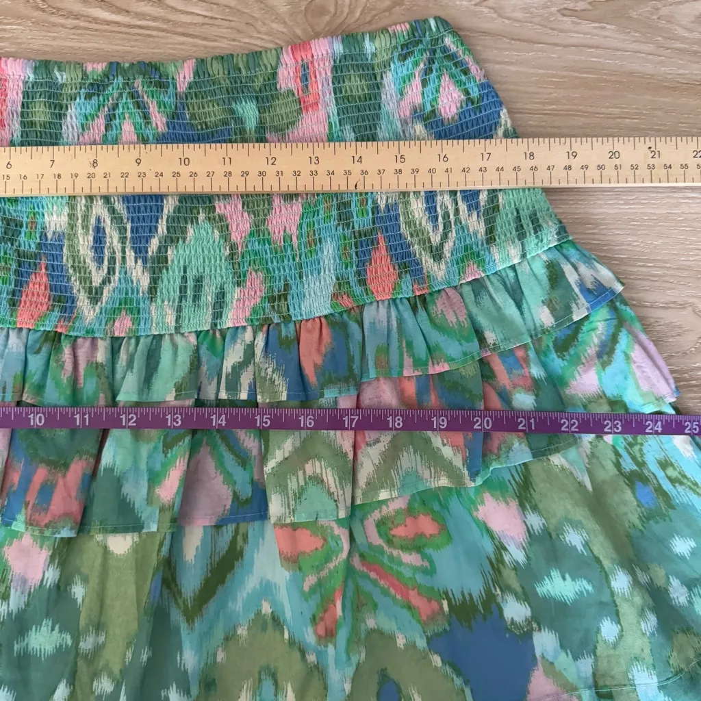 Love the Label Large Vera Ikat Bermuda Mini Skirt Boho Tribal Ruffle Colorful Pink - Image 8