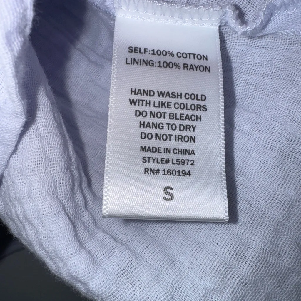 by together Small‎ Pale Purple Cotton Gauze Puff Sleeve Square Neck Top - Image 5