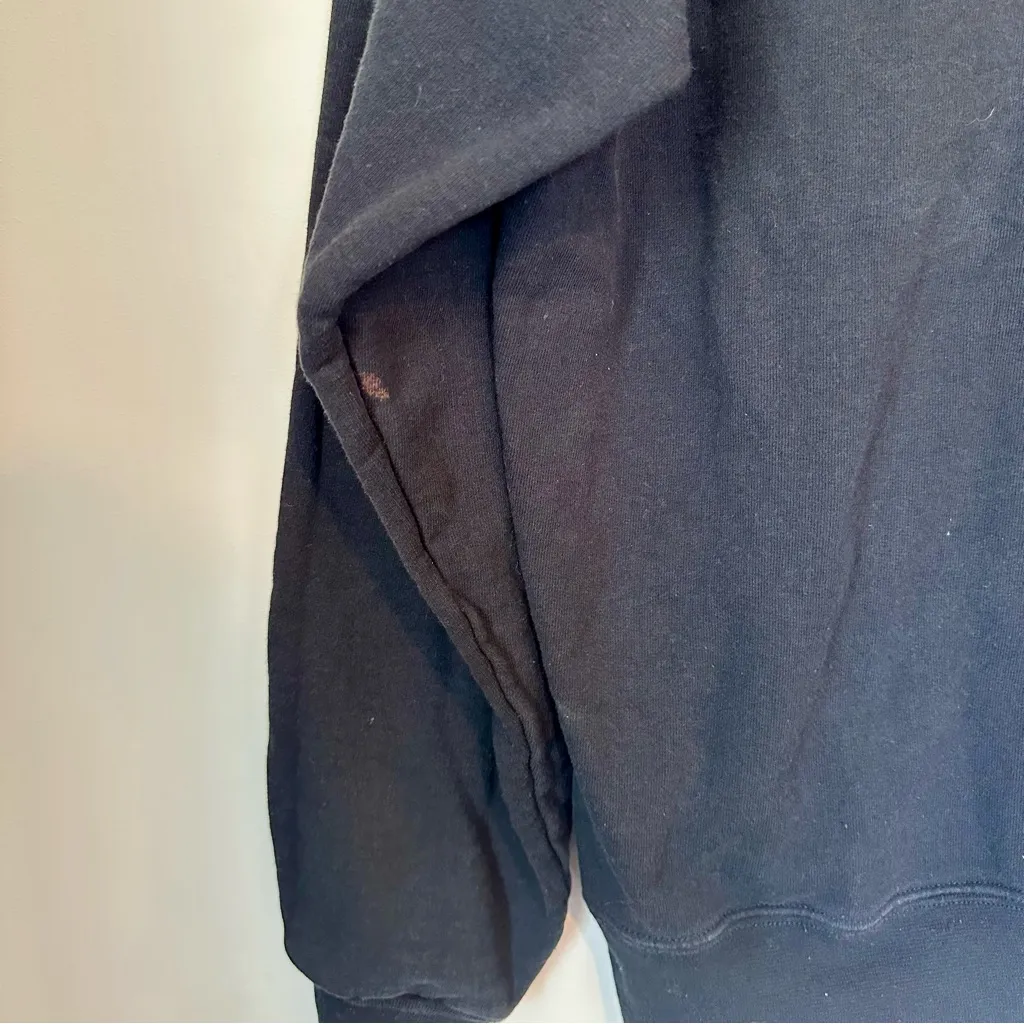 Cut Off Neck Thrasher Black Sweater with Fiery Logo - Size: Medium/Large - Image 3