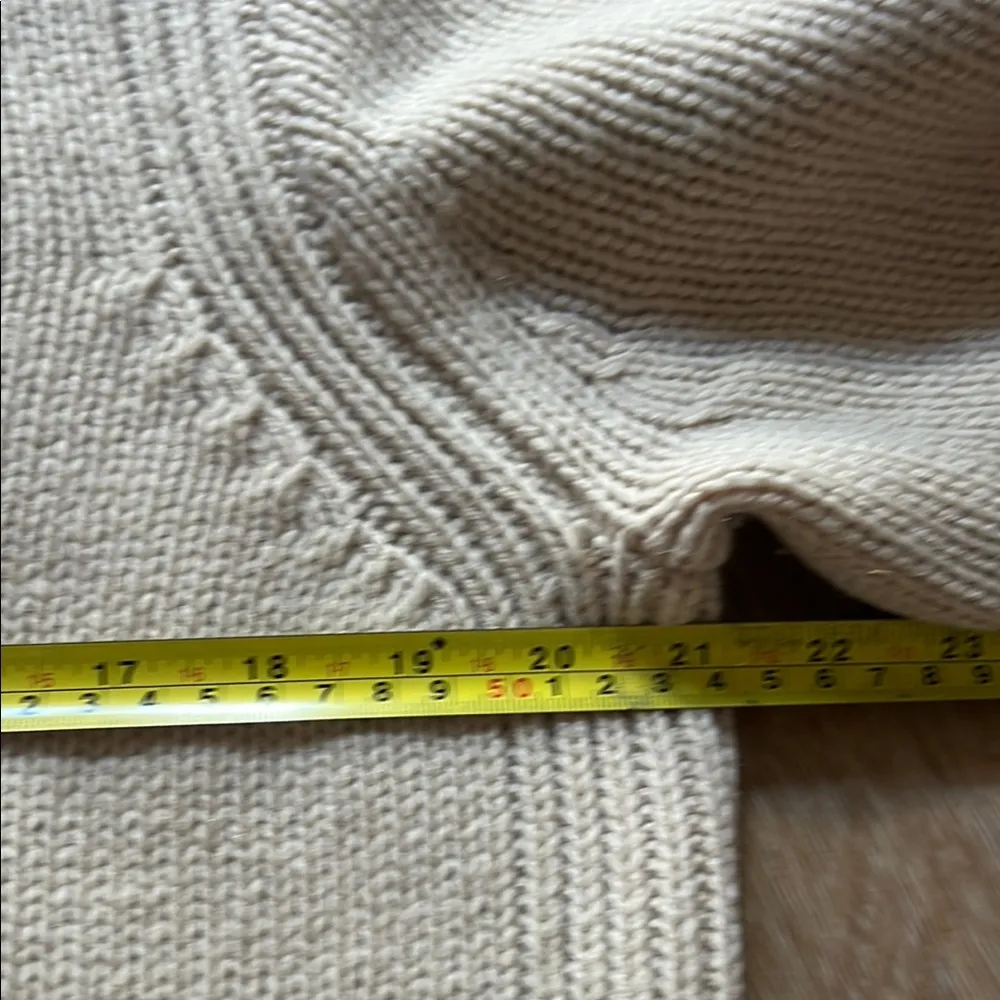 Vintage J. Crew Jacket Women's XL Beige Sweater Lambswool Hoodie Full Zip - Image 8