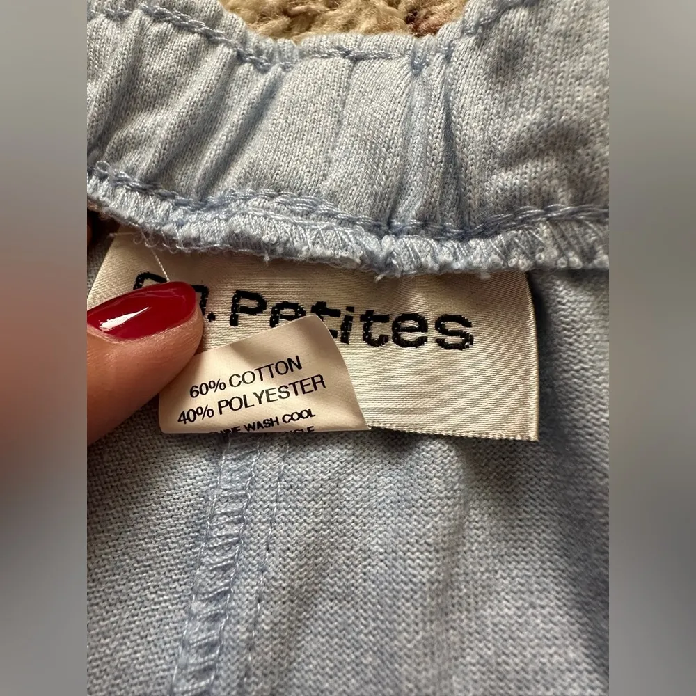 C.O. Petites Pants Size PxL Blue Pull On Stretch Cotton Blend - Image 5