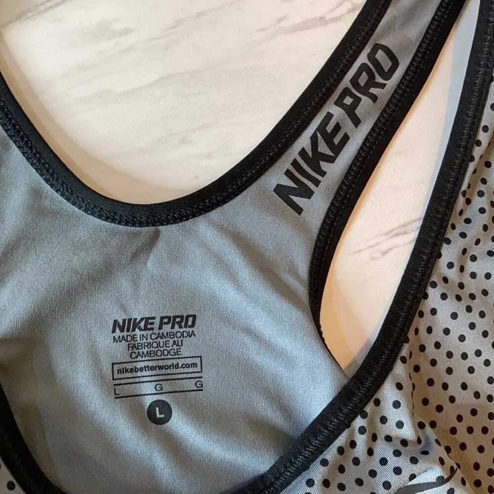 Nike Pro Polka Dot Swish Racerback Tank Top Large - Image 8