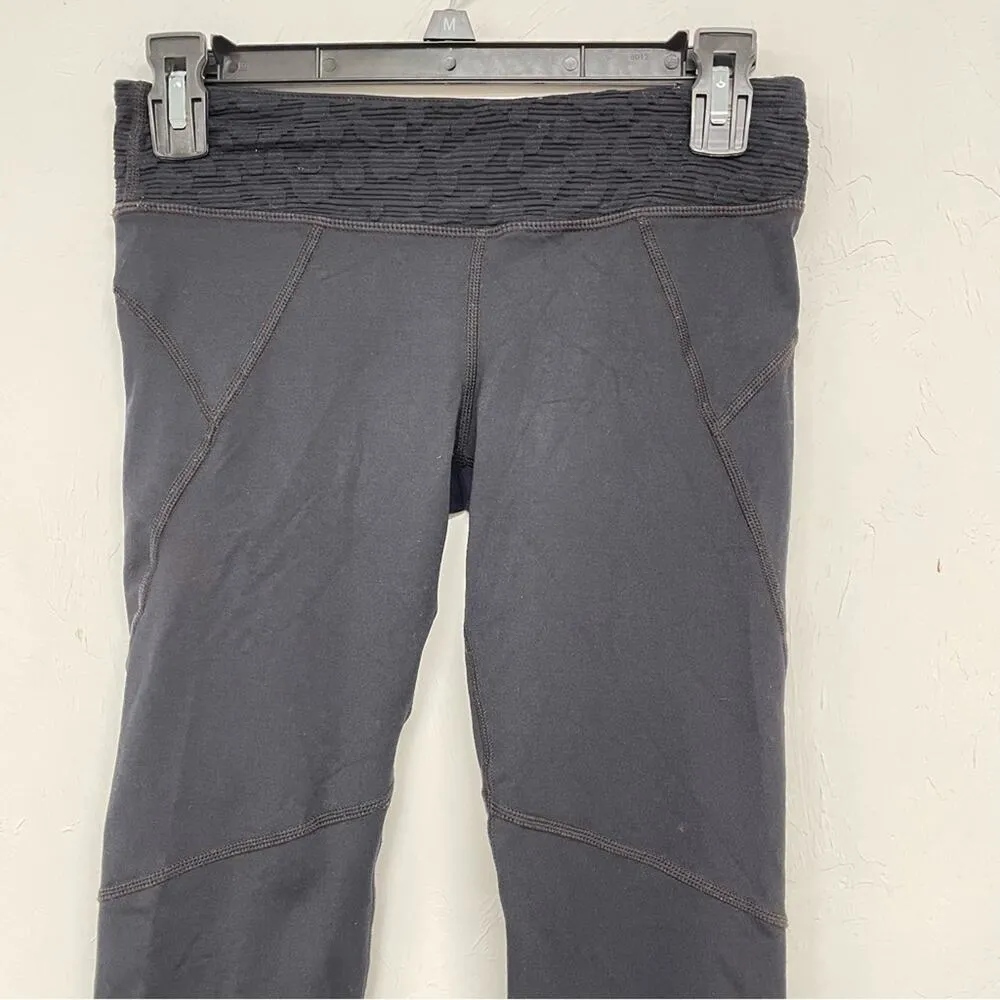 Vimmia Black Low Rise Full Length Leggings Womens S Yoga Pants Sheer Lace Trim - Image 8