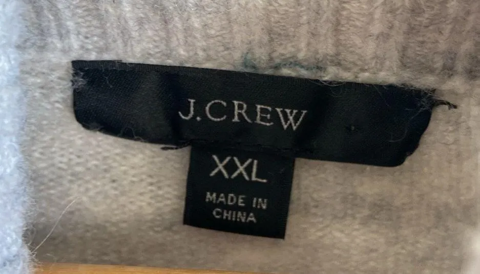 J. Crew Striped turtleneck sweater in Supersoft yarn (Sz XXL) Green & Gray - Image 9