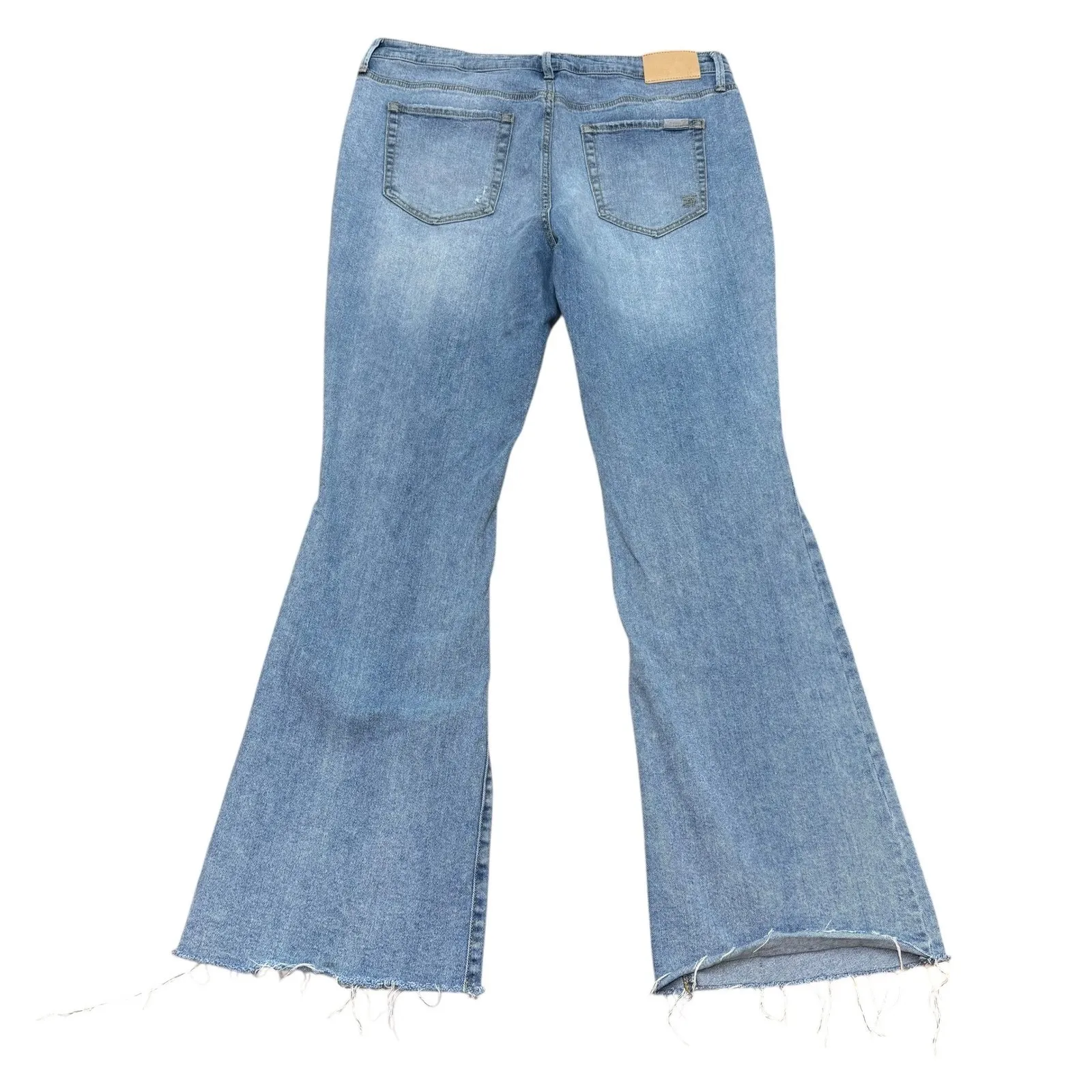 Seven7 Women's Slim Flare Leg Distressed Denim Jeans Light Wash Size 16‎ - Image 7