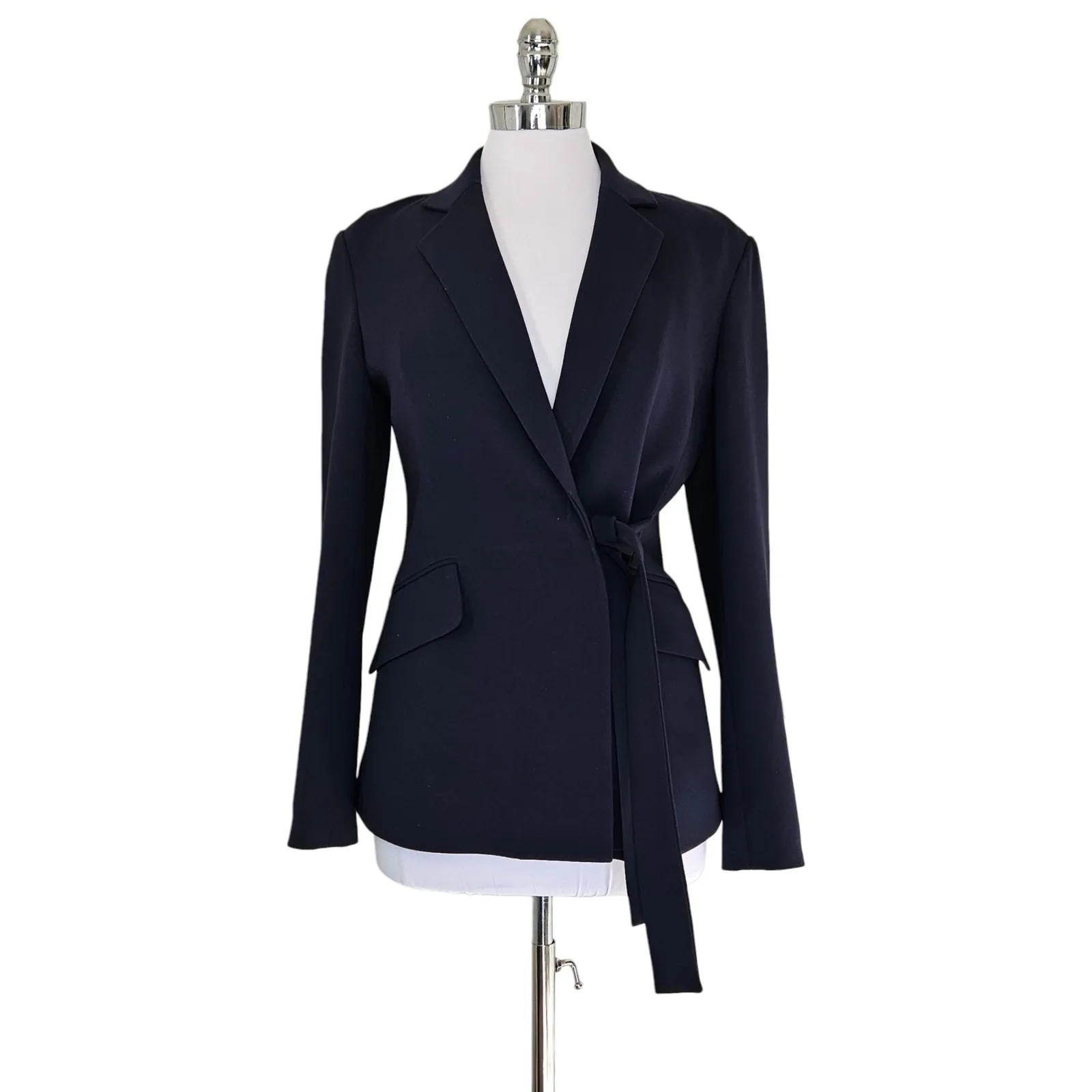 Theory Nibel Admiral Navy Blue Blazer Size 8 Business Formal Party Minimal - Image 7