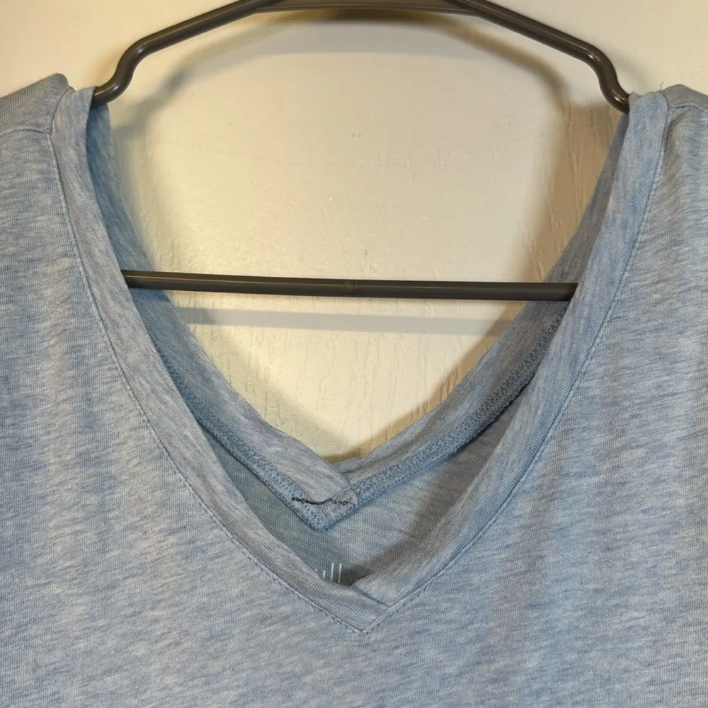 J Jill Light Blue White Embroidered Sleeve Double V - Image 3