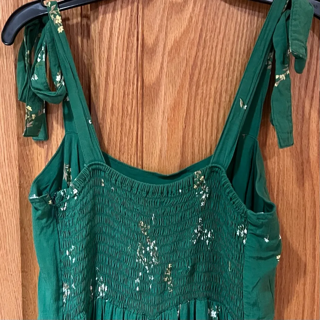 Faithfull the Brand Elsa Shoulder Tie Jumpsuit in Myrtille Green Floral Medium 6 - Image 12