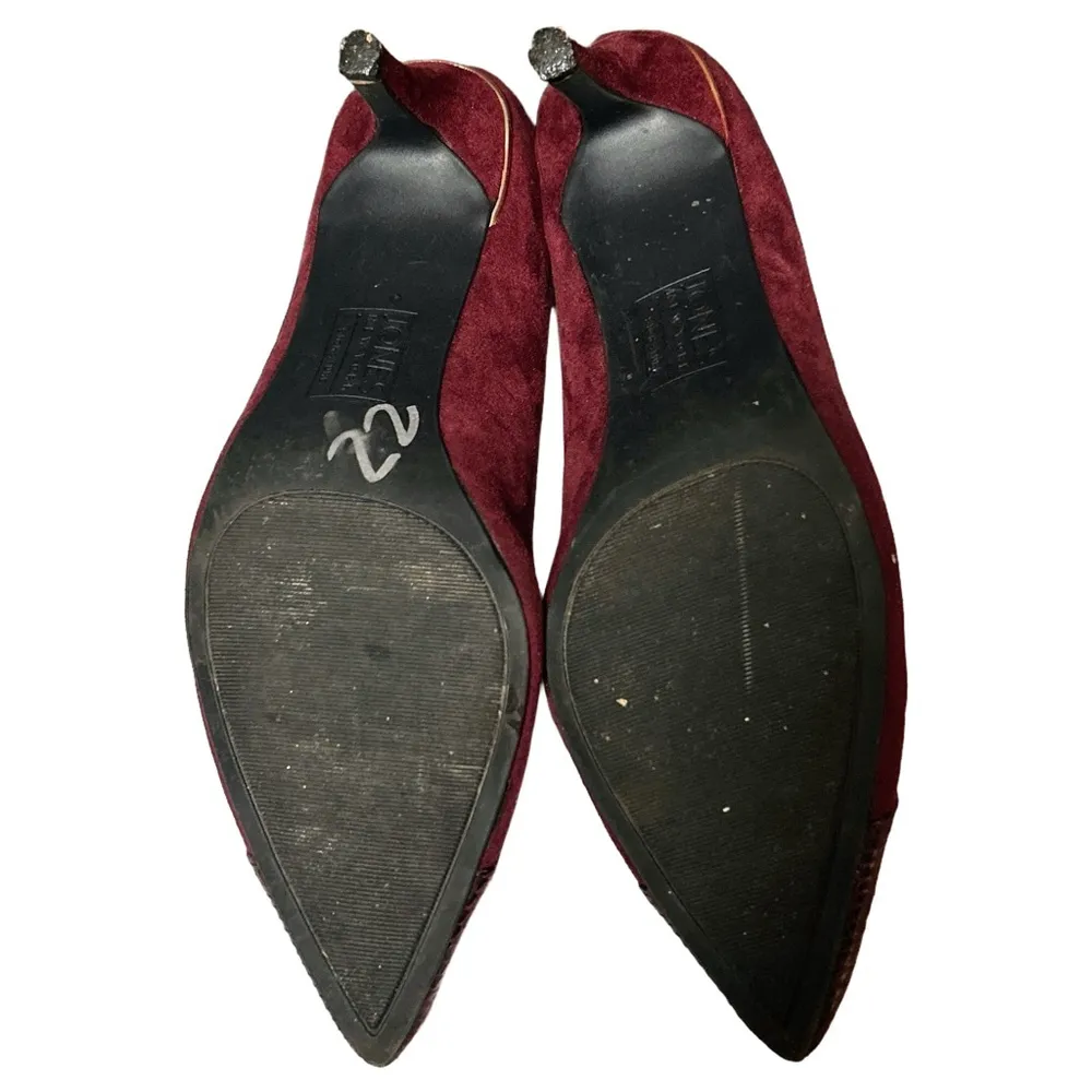 Women's Jones New York Heels Size 8.5M Burgundy - Image 3