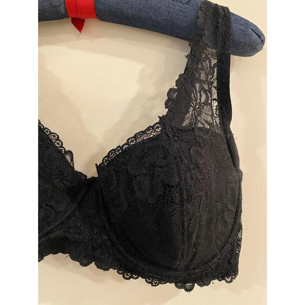 Jones New York Women’s Bra 36D Lace Underwire Black Nylon Spandex - Image 3