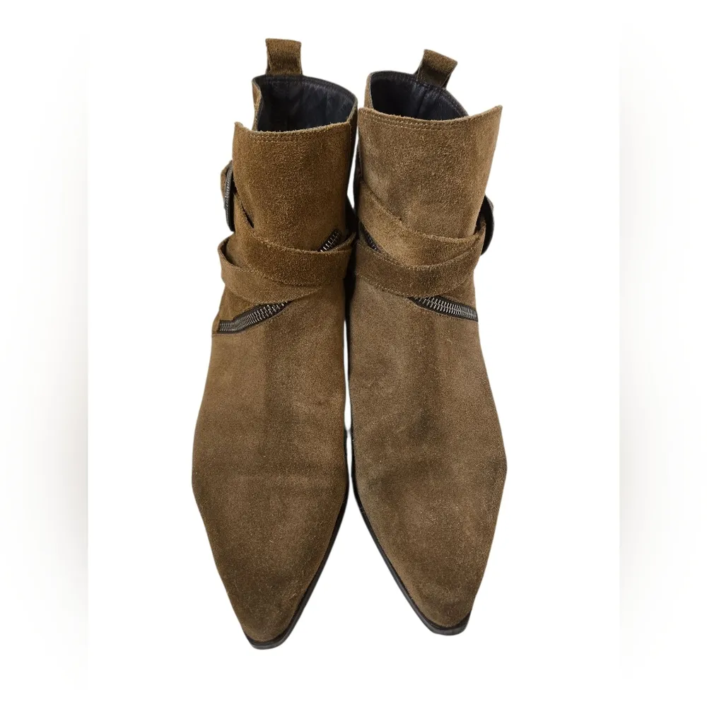 AllSaints Womens Tejus Suede Ankle Zip Boot Size 40 - Image 4