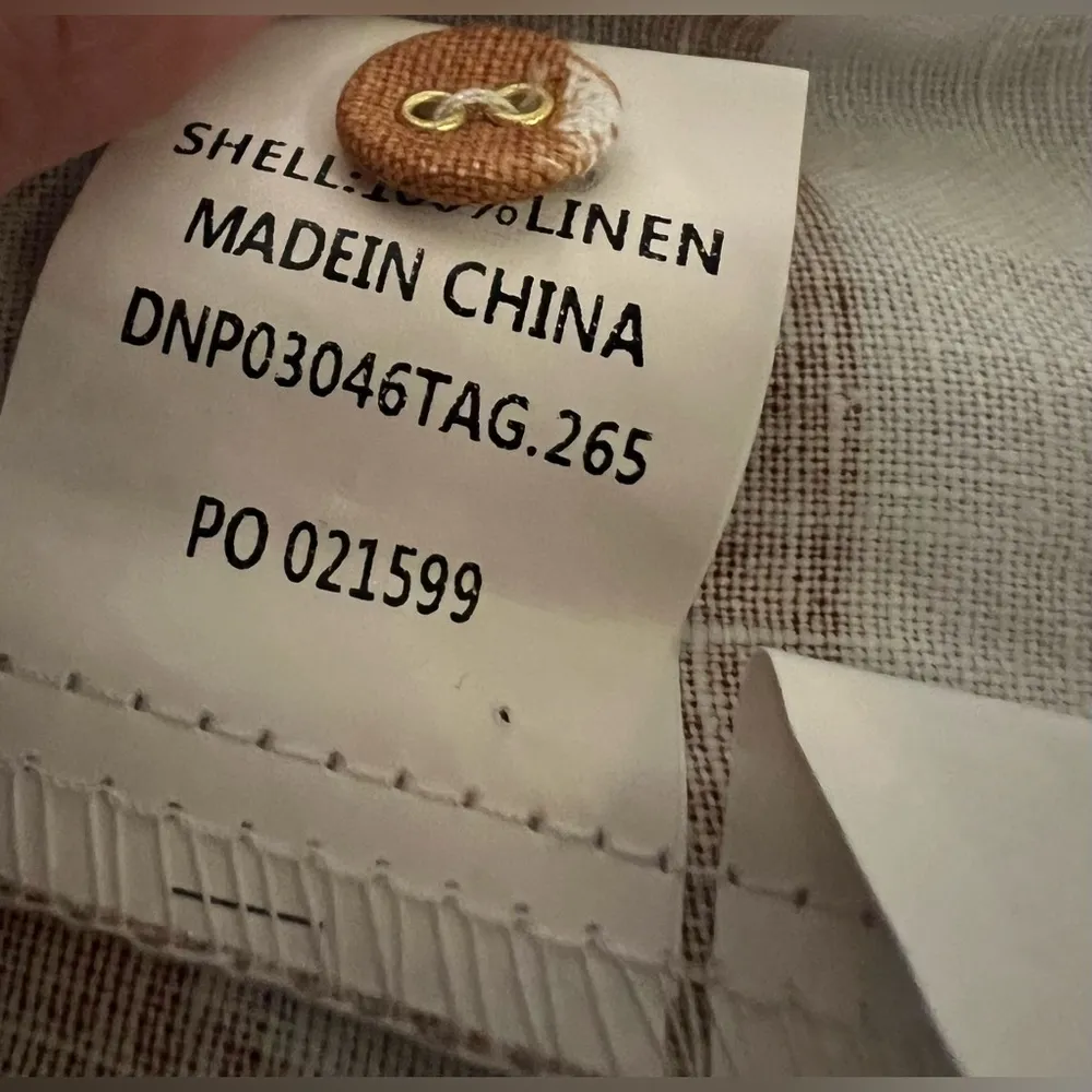 DISSH Mele Linen Button Down Top Blouse Shell Print Vintage Inspired Size US 2 Brown - Image 5